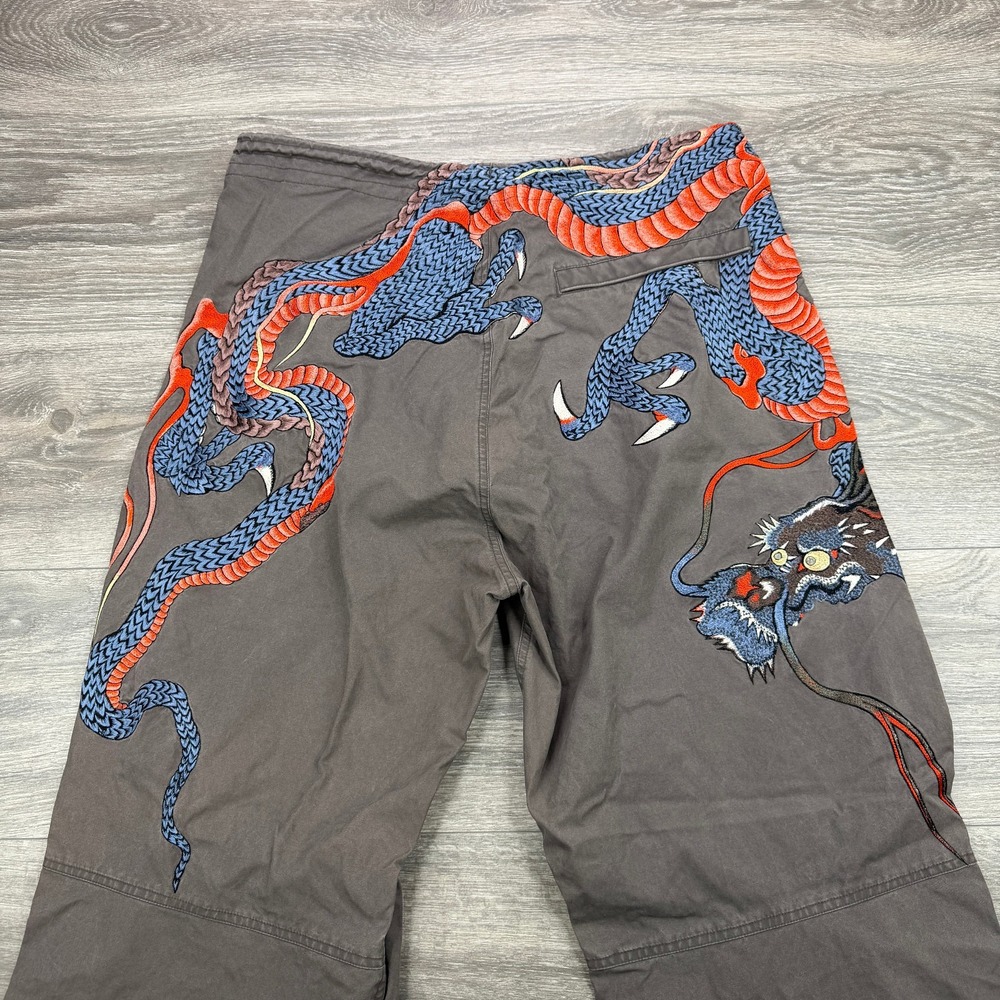 Maharishi Snopants Men Medium Gray Japanese Dragon Embroidered Cargo Combat Pant